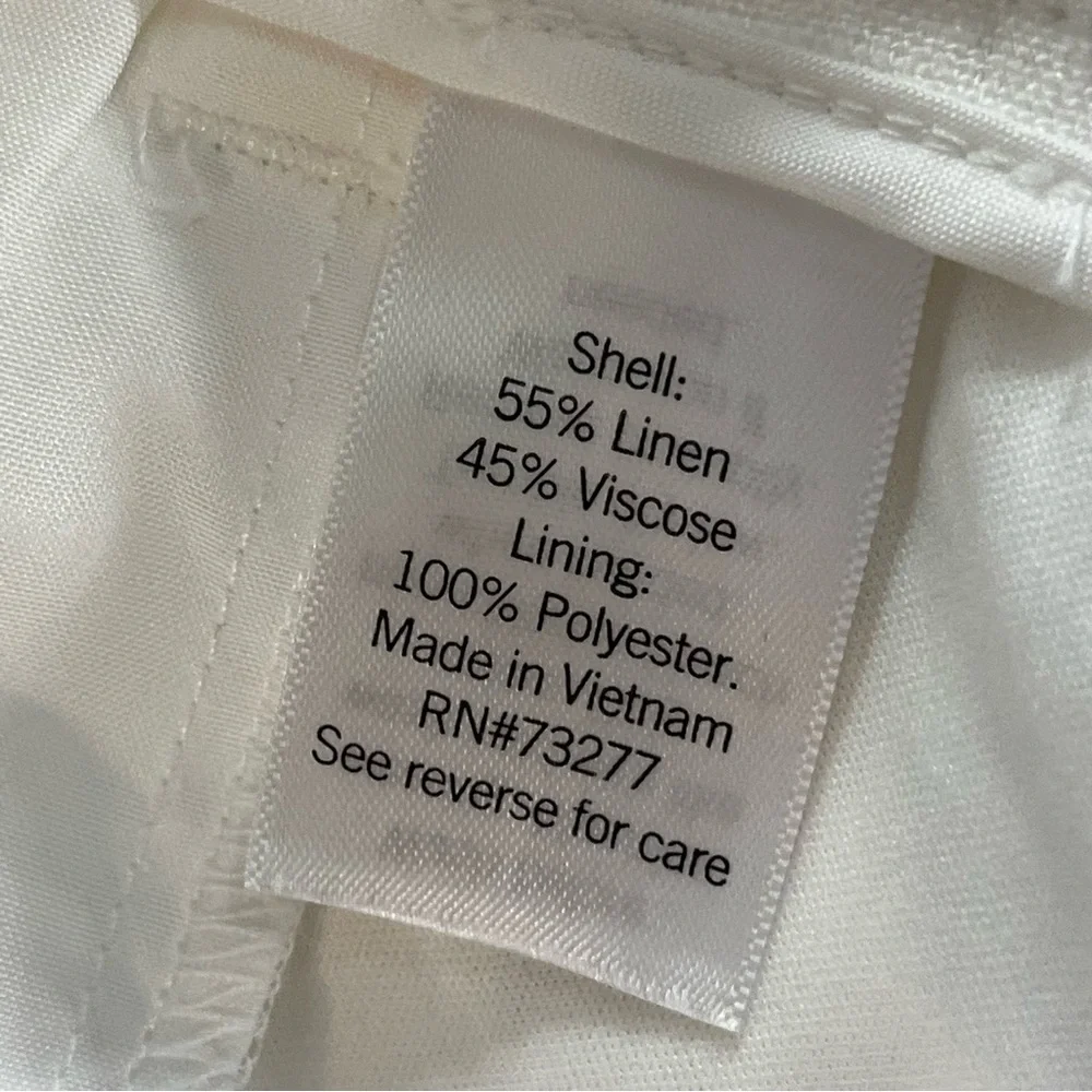 Nine West Women's White Linen Blend Chino Shorts Beach Vacation XXL NWT